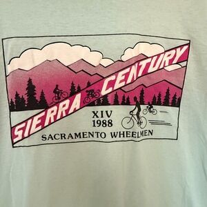 Vintage Cycling Swag Sacramento Wheelmen Sierra Century 1988 Graphic T Vintage L